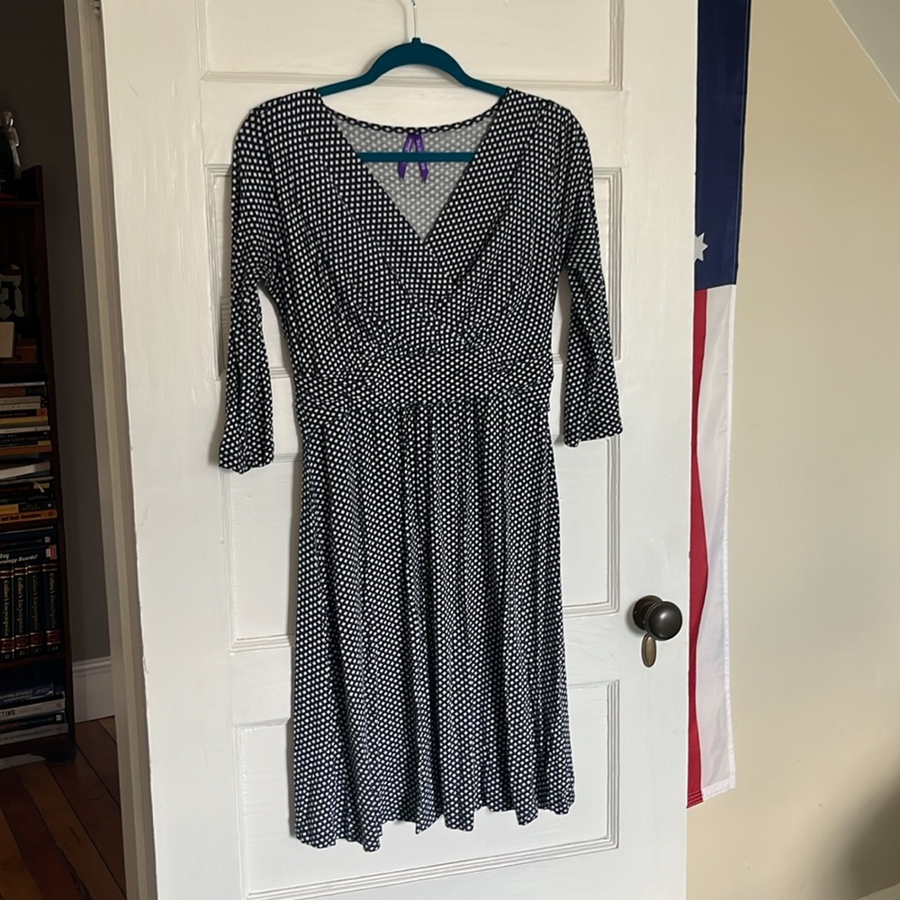 Seraphine navy and white maternity and nursing dress
